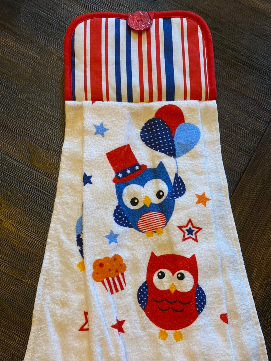 Patriotic Owls-Striped Top